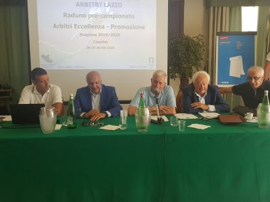 Il Presidente Dobosz con il Componente del Comitato Nazionale Carbonari, il Presidente del CR Lazio Zarelli, il Segretario del CR Lazio Galieti ed il Giudice Sportivo Milia