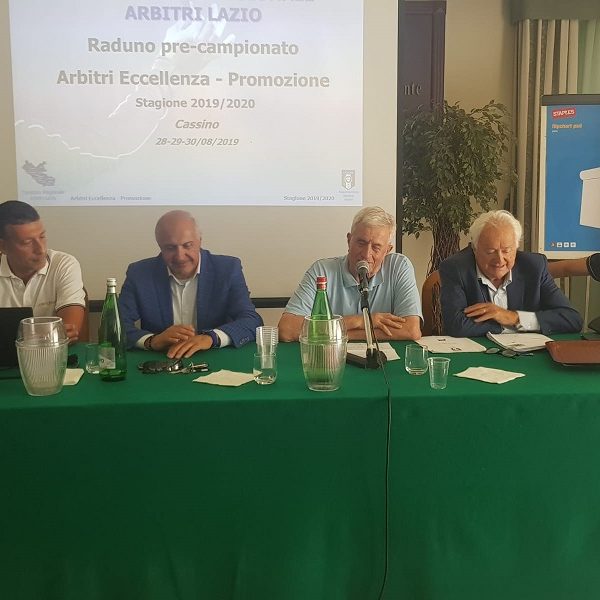 Il Presidente Dobosz con il Componente del Comitato Nazionale Carbonari, il Presidente del CR Lazio Zarelli, il Segretario del CR Lazio Galieti ed il Giudice Sportivo Milia