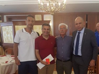 Il Presidente Dobosz con il Sindaco di Cassino Salera, il Presidente della Sezione di Cassino e il Componente del Comitato Nazionale Conti