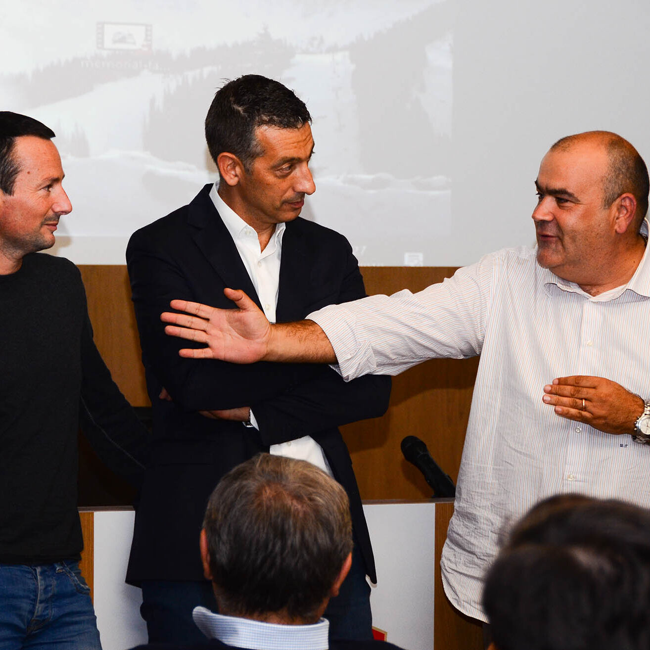 Il Presidente Trombetta con Dobosz e Giallatini