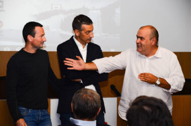 Il Presidente Trombetta con Dobosz e Giallatini