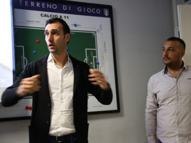 Maggioni durante il saluto